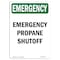 Signmission Safety Sign, OSHA EMERGENCY, 10" Height, Aluminum, Propane Shutoff, Portrait, OS-EM-V-10465 OS-EM-A-710-V-10465 - alternate 1